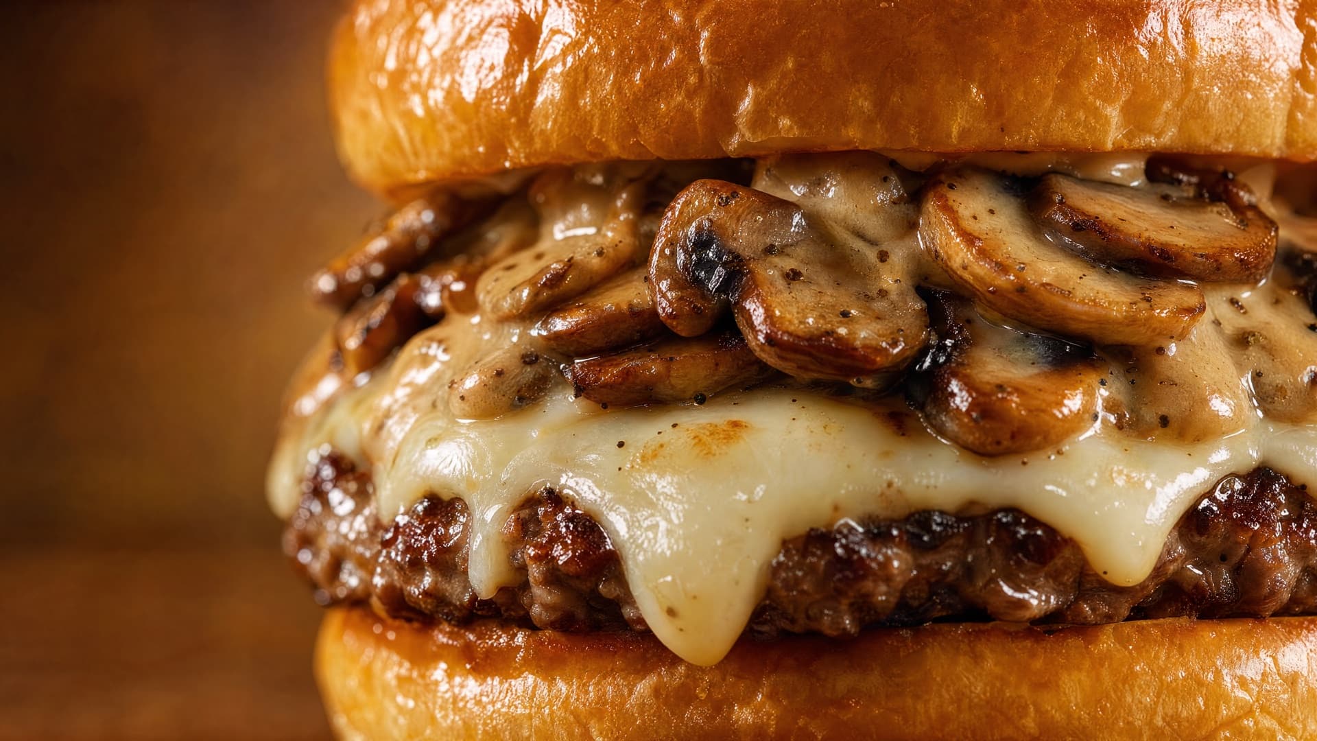 Sals Mushroom Swiss burger